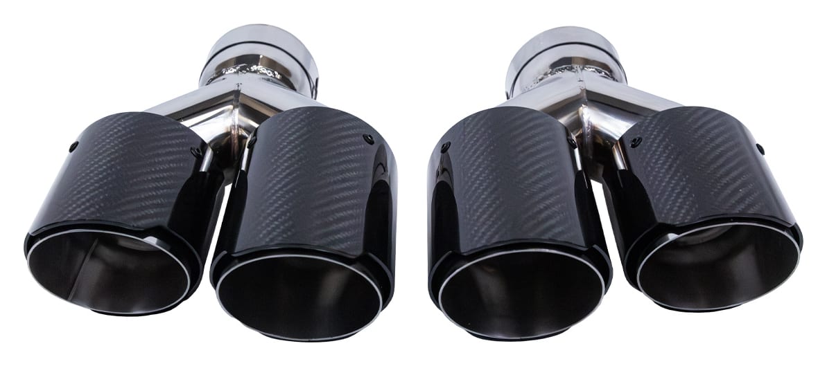 Końcówka Tłumika Typ:08 89mmx2 wejście 70mm Carbon Gloss Zestaw