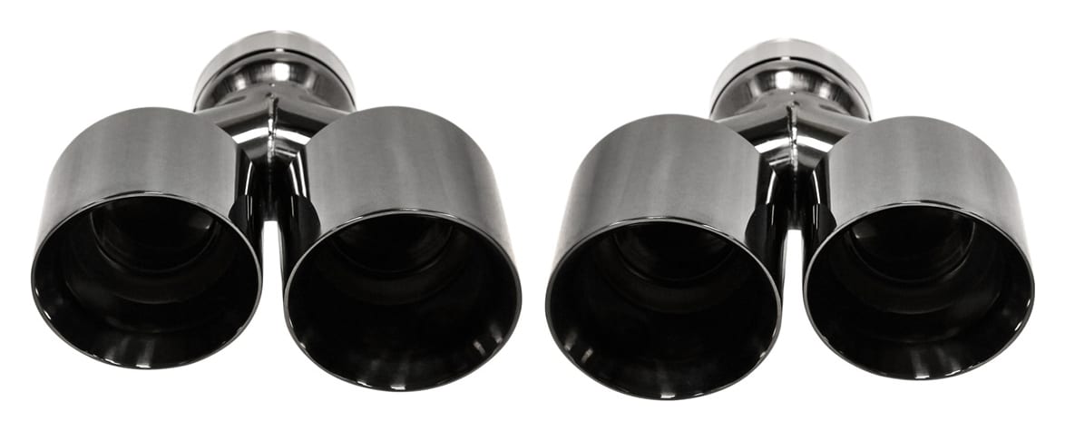 Końcówka Tłumika Typ:32 89mmx2 wejście 76mm Black Chrome Zestaw