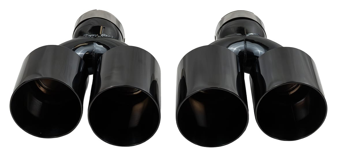 Końcówka Tłumika Typ:35 101mmx2 wejście 76mm Black Chrome Zestaw