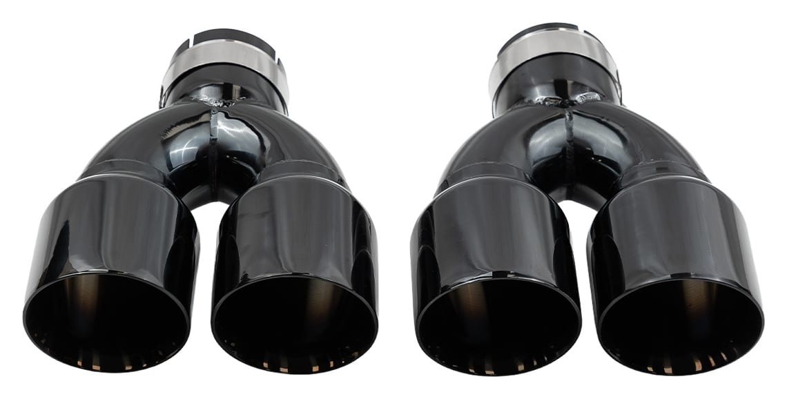 Końcówka Tłumika Typ:36 89mmx2 wejście 76mm Black Chrome Zestaw