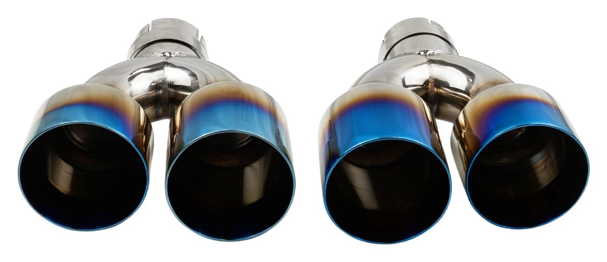 Końcówka Tłumika Typ:37 101mmx2 wejście 70mm Polerowana Burn Zestaw