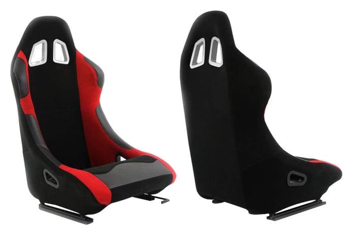 Fotel sportowy MONZA RACE PLUS Welur Czerwony