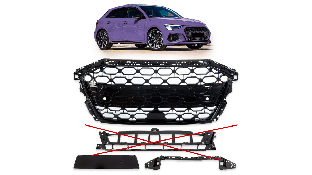 Grill Audi A3 8Y Gloss Black