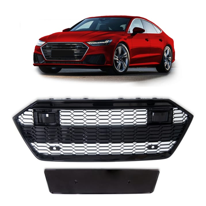 Grill Audi A7 C8 Gloss Black