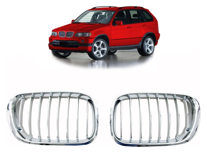 Grill BMW X5 E53 pojedyncze żeberka Chrome