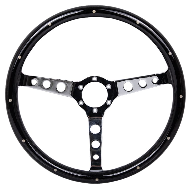 Kierownica 380mm Drewno Silver