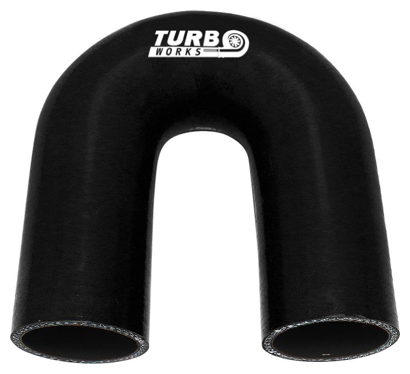 Kolanko 180st TurboWorks Black 76mm