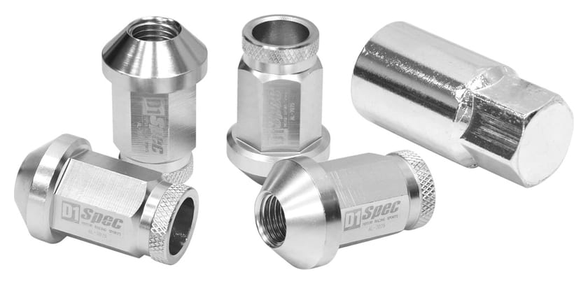 Nakrętki D1Spec Replika Alu 40mm M12x1.25 Srebrne