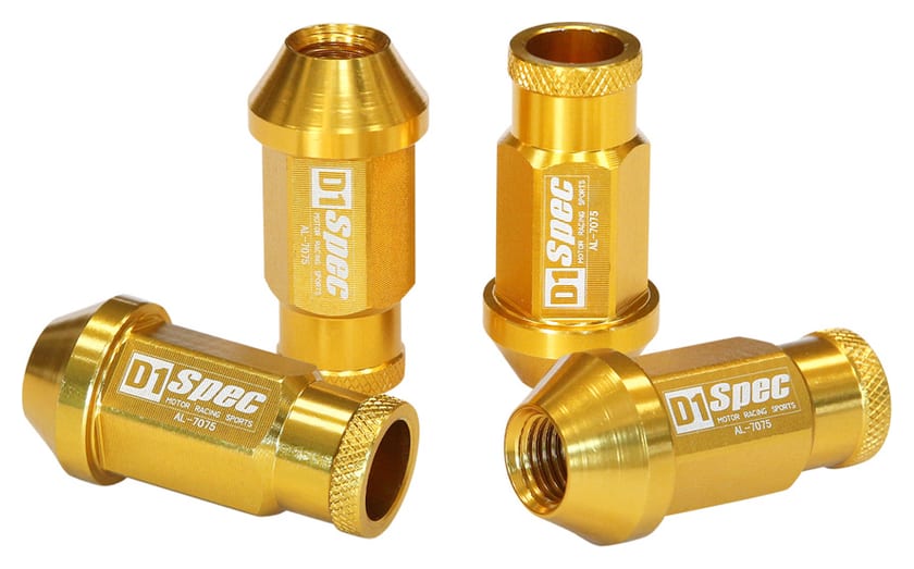 Nakrętki D1Spec Replika Alu M12x1,5 40mm Złote