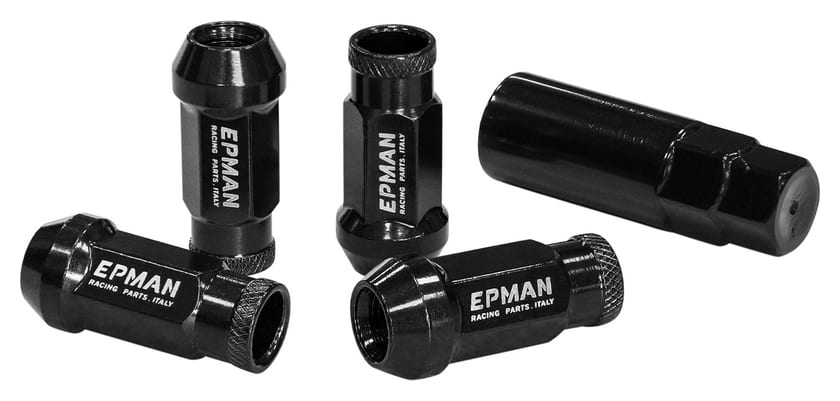 Nakrętki Epman JDM Stal M12x1,5 Stożek 48mm Czarne