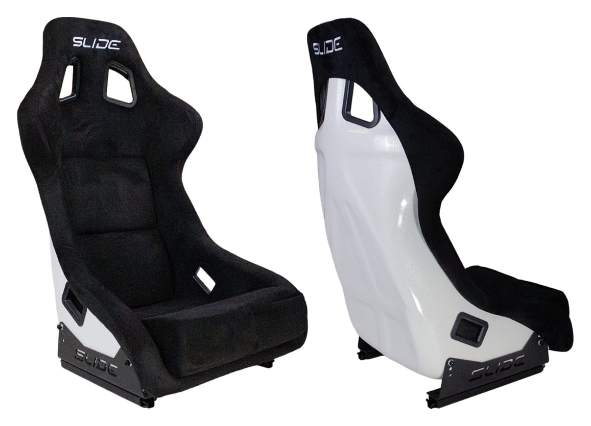 Fotel sportowy SLIDE KS2 Premium Black Welur & White Glitter