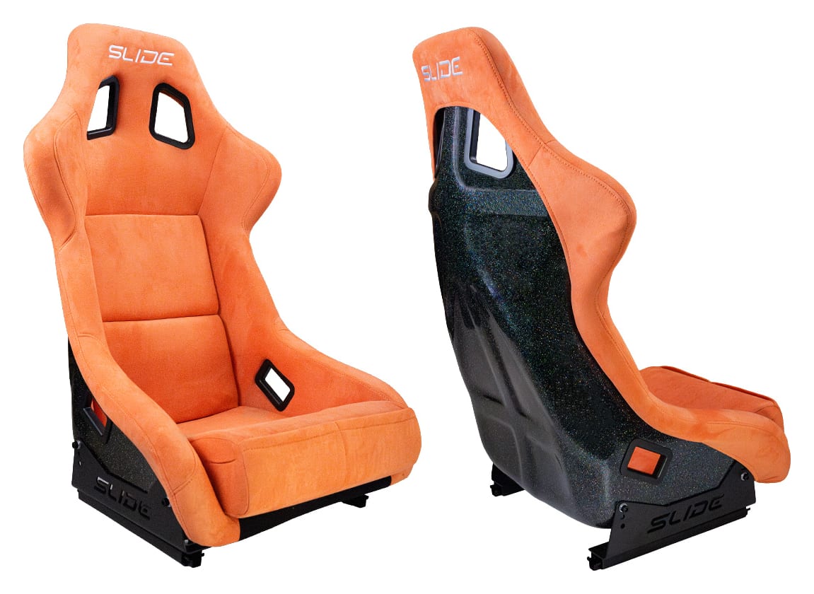 Fotel sportowy SLIDE KS2 Premium Dark Orange Welur & Moonlight Glitter