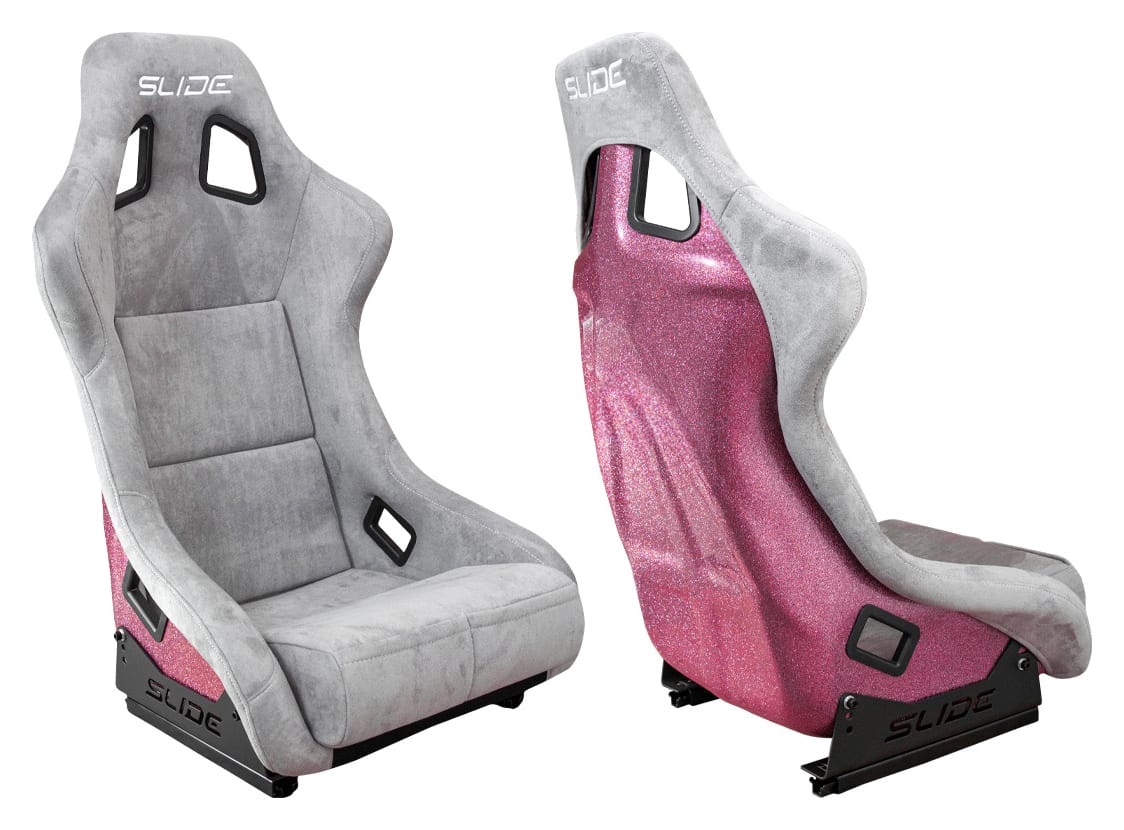 Fotel sportowy SLIDE KS2 Premium Light Beige Welur Light Pink Glitter