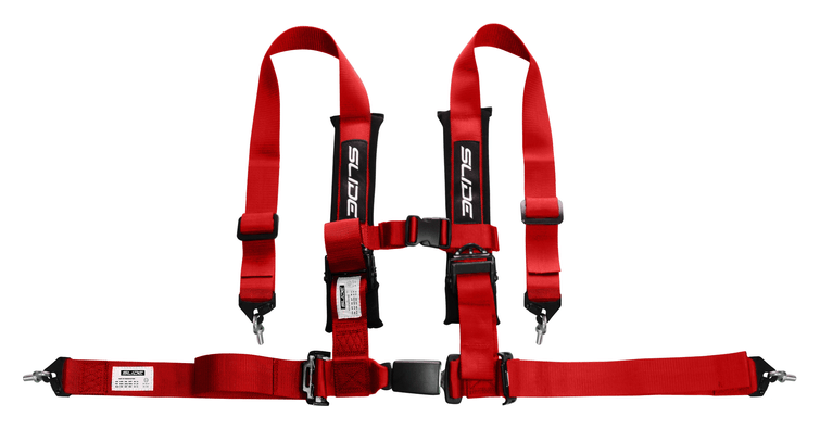 Pasy sportowe Slide 4p 2" Czerwone Homologacja E4