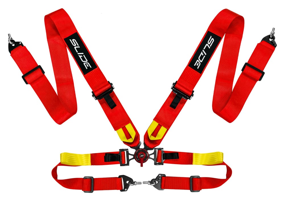 Pasy sportowe Slide V2 Quick Carbon Czerwone 4P 3"